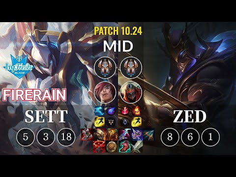 hyF FireRain Sett vs Zed Mid - KR Patch 10.24
