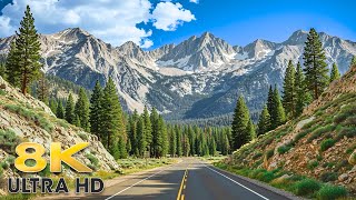 Scenic Highway 395 Through California - Sierra Nevada Mountain Drive 8K