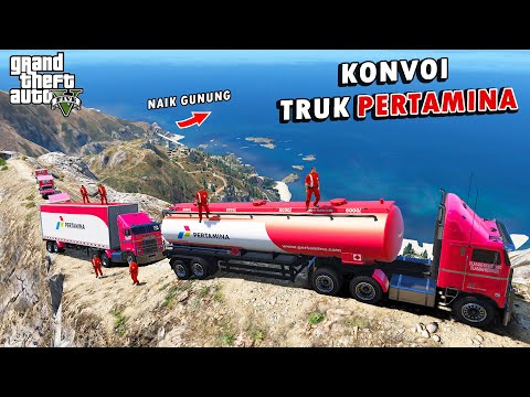 Pertamina Truck Offroad Convoy Climbs to the Highest Mountain Peak in GTA 5