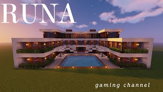 【マインクラフト】プール付きモダンハンスの作り方【minecraft】How to build a modern house with a pool