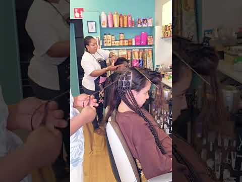 I make this beautiful hairstyle box Braid without extensions just her natural hair