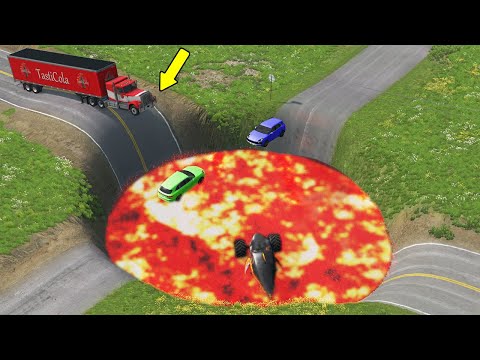 Cars vs Giant Crater 😱 BeamNG.Drive
