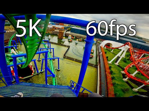 Dragon Roller Coaster front seat on-ride 5K POV @60fps Energylandia
