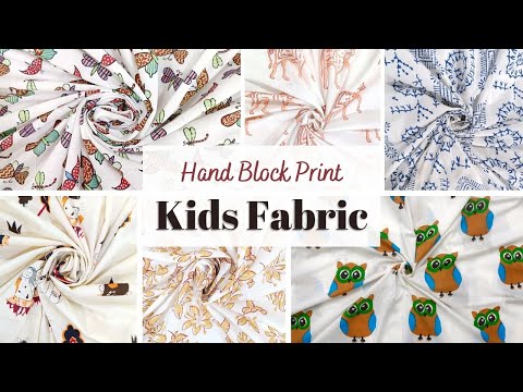 Hand Block Printed Jaipuri Fabric Handmade Kids Dress Making Fabric