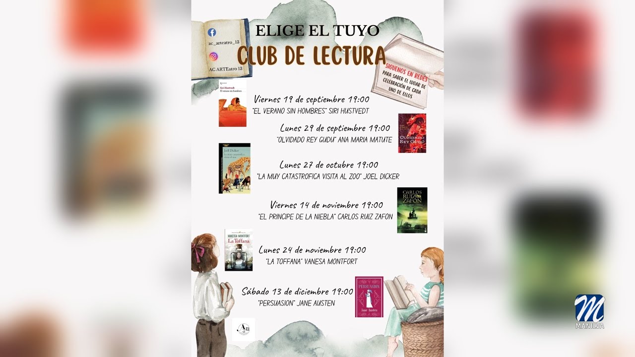 Nuevo calendario de los Clubes de lectura de A13