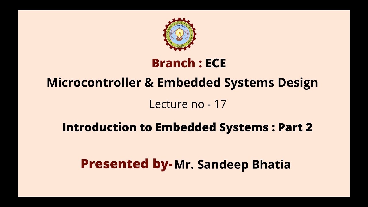 Microcontroller & Embedded System Design || AKTU Digital Education