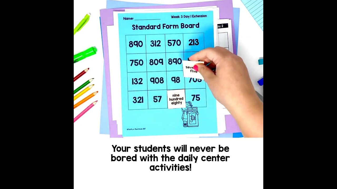 Teaching 2nd Grade Place Value 3 Digit Numbers Worksheets Games Activities Lessons and Centers