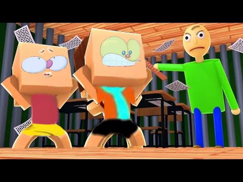 Minecraft Mongo e Drongo estudam com baldi's basics e se dão mal