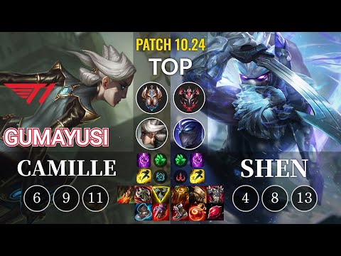 T1 Gumayusi Camille vs Shen Top - KR Patch 10.24