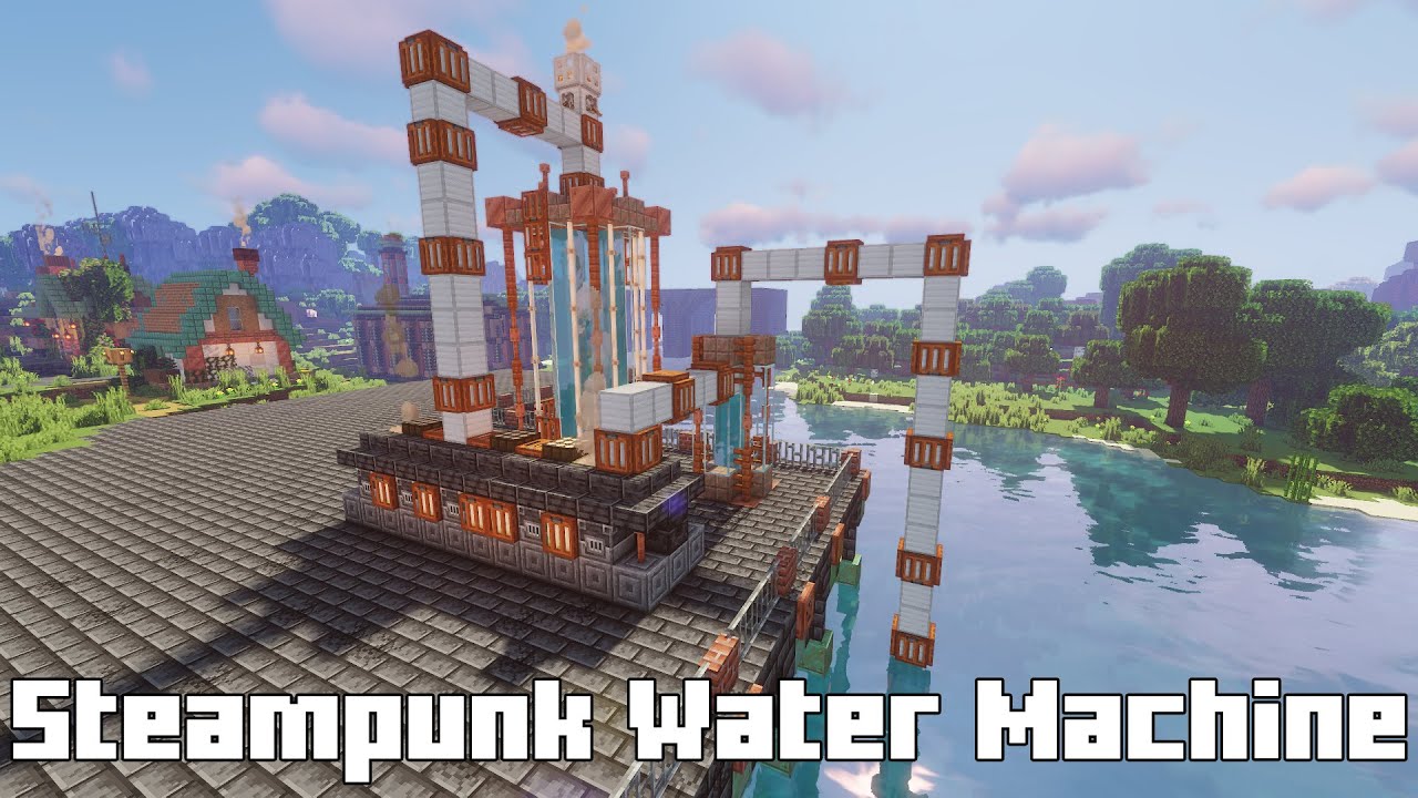 Minecraft Steampunk Water Machine | Retro-Futuristic Flow Inspiration