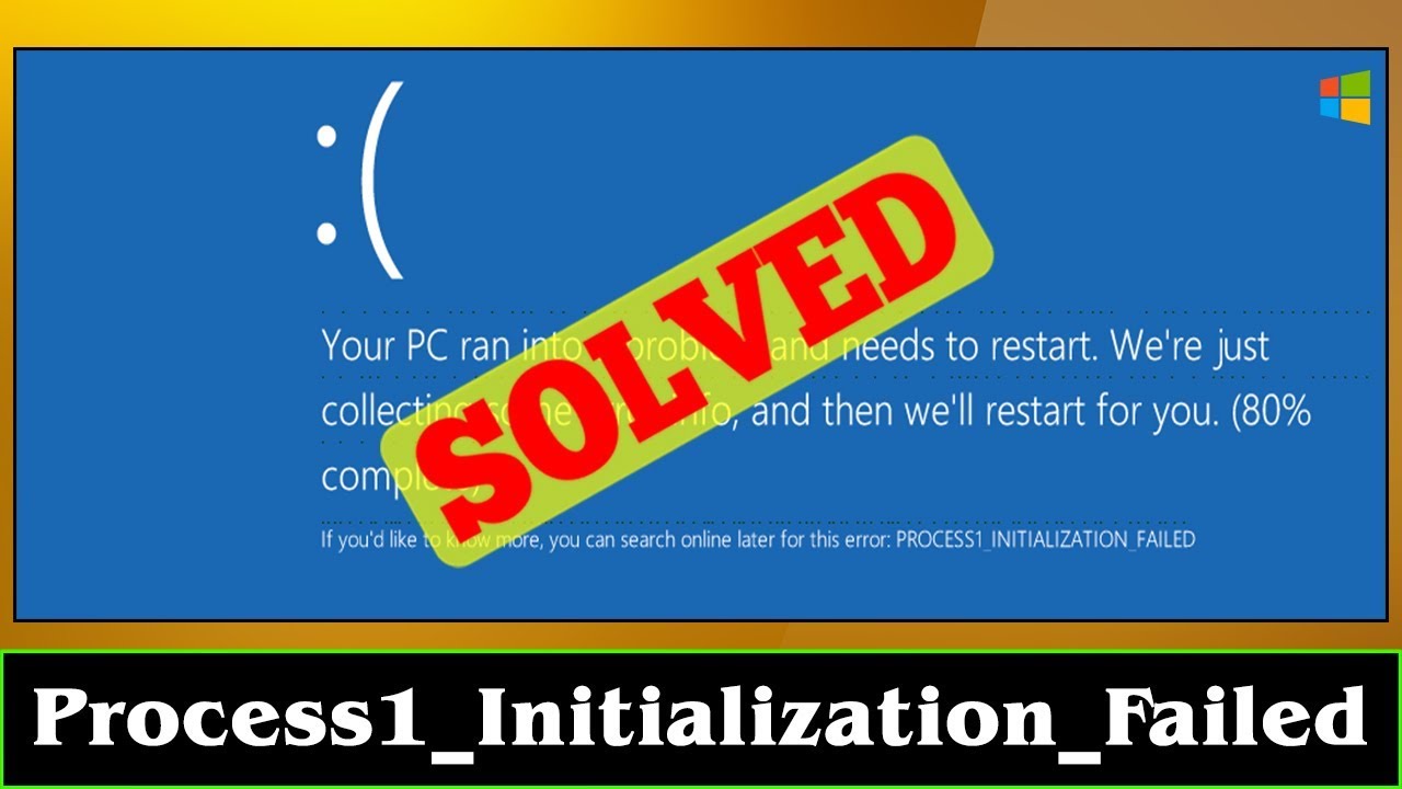 [SOLVED] Process1_Initialization_Failed Windows Error Issue