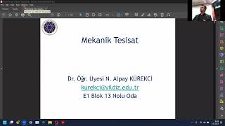 Mimarlık ve Mekanik Tesisat (1) - Sn. Dr. Öğr. Üyesi N. Alpay KÜREKÇİ