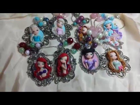 Necklaces in fimo, polymer clay
