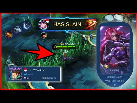 Lesley Top Global By WAGLIO‼️Lethal Lady. Best Build. Win rate 68.1% match 4928