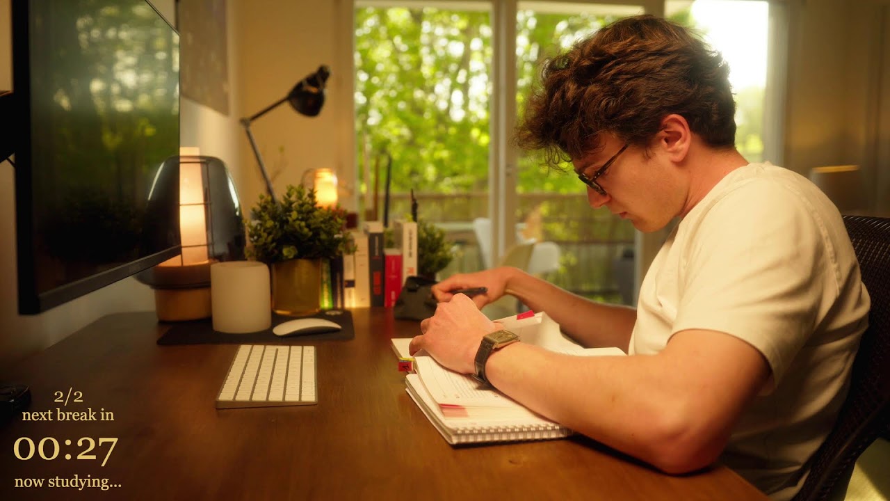 3-HOUR | Study With Me | One break, No music, Deep work