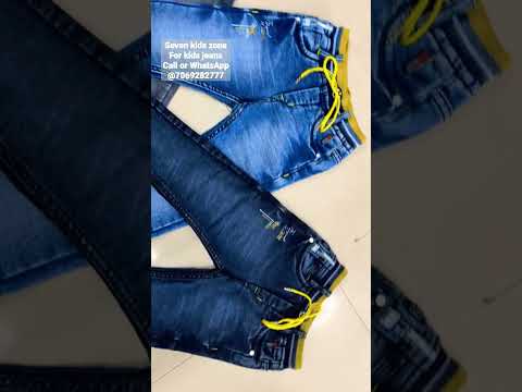 Casual wear printed kids denim jeans, size: 22x40, machine w...