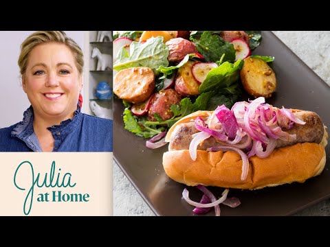 How to Make Sheet-Pan Bratwurst Sandwiches with Red Potato Salad | Julia At Home