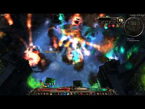 Grim Dawn — Old classic Diablo Hellfire Sorcerer(1.0.7.1) vs Crucible 150-170(9m 20s)