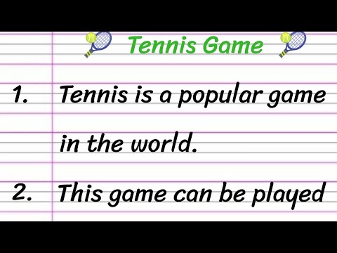 Tennis Game Essay in English 10 Lines