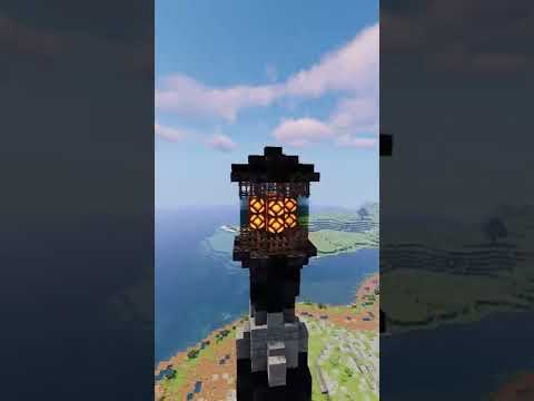 Hogga - How to build an EPIC Lighthouse on custom terrain | GAP FILLERS #Short #Minecraft #Satisfying