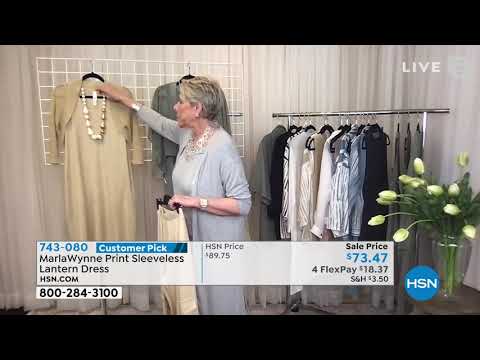 Ärmelloses Laternenkleid mit MarlaWynne-Print