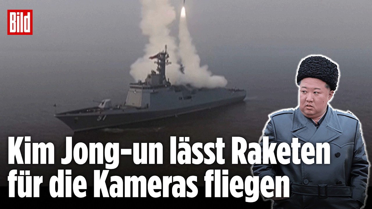 PROPAGANDA-VIDEO AUFGETAUCHT: Kim Jong-un inspiziert neuen Zerstörer vor der Küste Nordkoreas