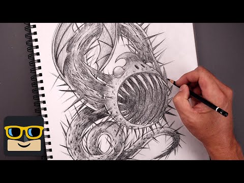 How To Draw Whispering Death Dragon | HTTYD Sketch Tutorial