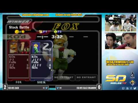 UCSD Triweekly #40 - Zack (Fox, Falco) vs [GLG] OkamiBW (Sheik, Fox) - SSBM Grand Finals - Melee