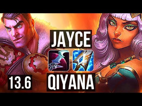 JAYCE vs QIYANA (MID) | 8/1/3, 6 solo kills, 1.6M mastery, 400+ games | KR Master | 13.6