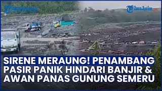 Sirene Meraung! Penambang Pasir Panik Berhamburan Hindari Banjir & Awan Panas Gunung Semeru
