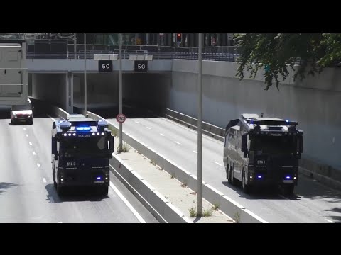 Zeer veel politie met spoed tijdens Demonstratie Extinction rebellion op de A12 in Den Haag