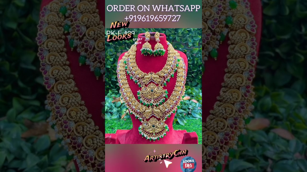 Latest Temple Jewellery Necklace Sets for Wedding? WhatsApp Price +919619659727 - South Indian Actress Style!