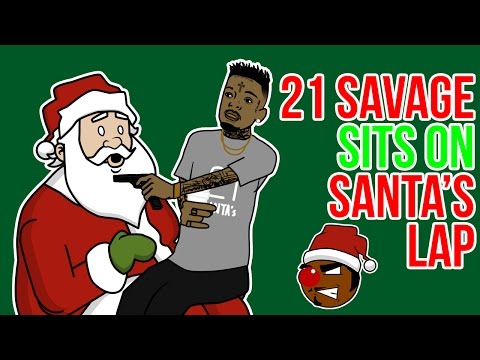 21 Savage Sits on Santa's Lap