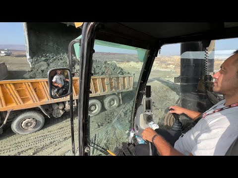 Caterpillar 385C Excavator Loading Trucks - Operator View - Sotiriadis/Labrianidis Mining Works - 4k
