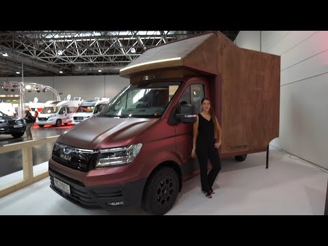 Holz Wohnmobil 2022 innen und außen: 2022 MAN TGE XXL Slideout 5,99m Länge. Einzigartig. Holzmobil