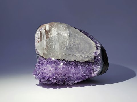 Quartz var. Amethyst and Calcite from Catalán Grande Quarry, Uruguay