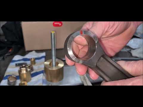 6.0 Powerstroke connecting rod: piston pin bushing deinstall and install.