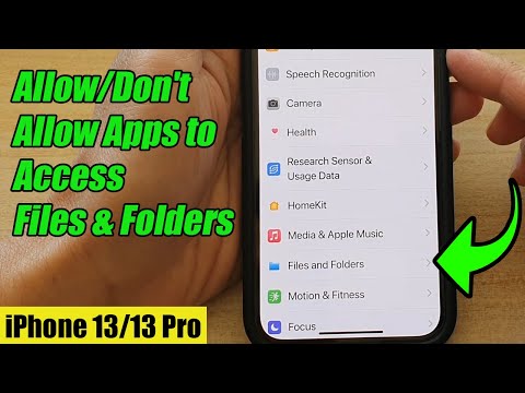 iPhone 13/13 Pro: How to Allow/Don't Allow Apps to Access Files & Folders