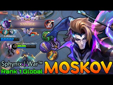 SAVAGE!! Moskov Perfect HeadShot - Top 1 Global Moskov by Sphynix | War™ - Mobile Legends