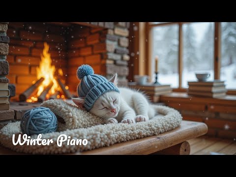 Beroligende melodier for å slappe av engstelige katter | Koselig vinterstemning