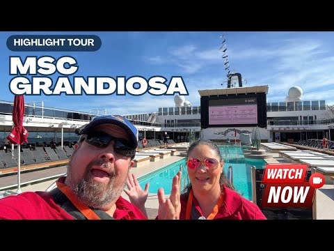MSC Grandiosa Ship Tour (Port Canaveral) | Galleria LED Ceiling, Dining, Spa, Pools & More