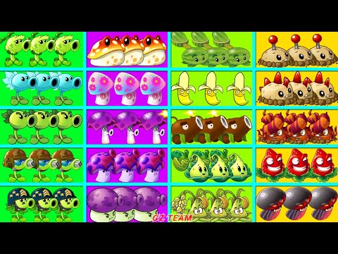 Tournament 20 Plants Team PEA x PULT x MUSHROOM x BOMB - Who Will Win - Pvz 2 Battlez