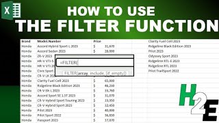 How To Use The FILTER Function In Excel Sheet
