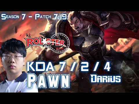 KT Pawn DARIUS vs KENNEN Top - Patch 7.19 KR Ranked