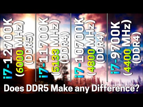 i7 12700K + 6000MHz DDR5 vs i7 11700K + 5133MHz DDR4 vs i7 10700K + 4800MHz vs i7 9700K + 4400MHz