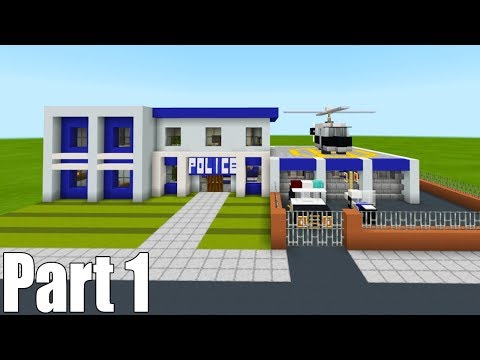 Minecraft Tutorial: How To Make A Police Station Part 1 "2019 City Tutorial"