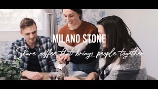 MILANO Stovetop Espresso Maker & EZ Latte Milk Frother Bundle Set (Fossil Grey/9-Cup)
