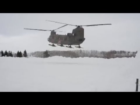 U.S. Paratroopers Airborne Jump from Japanese CH-47 Chinook