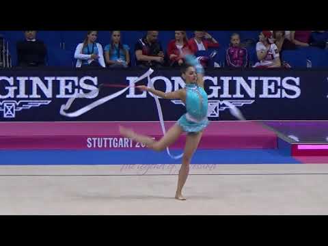 Luiza SADYAN (ARM) ribbon - 2015 Stuttgart worlds Qualifs