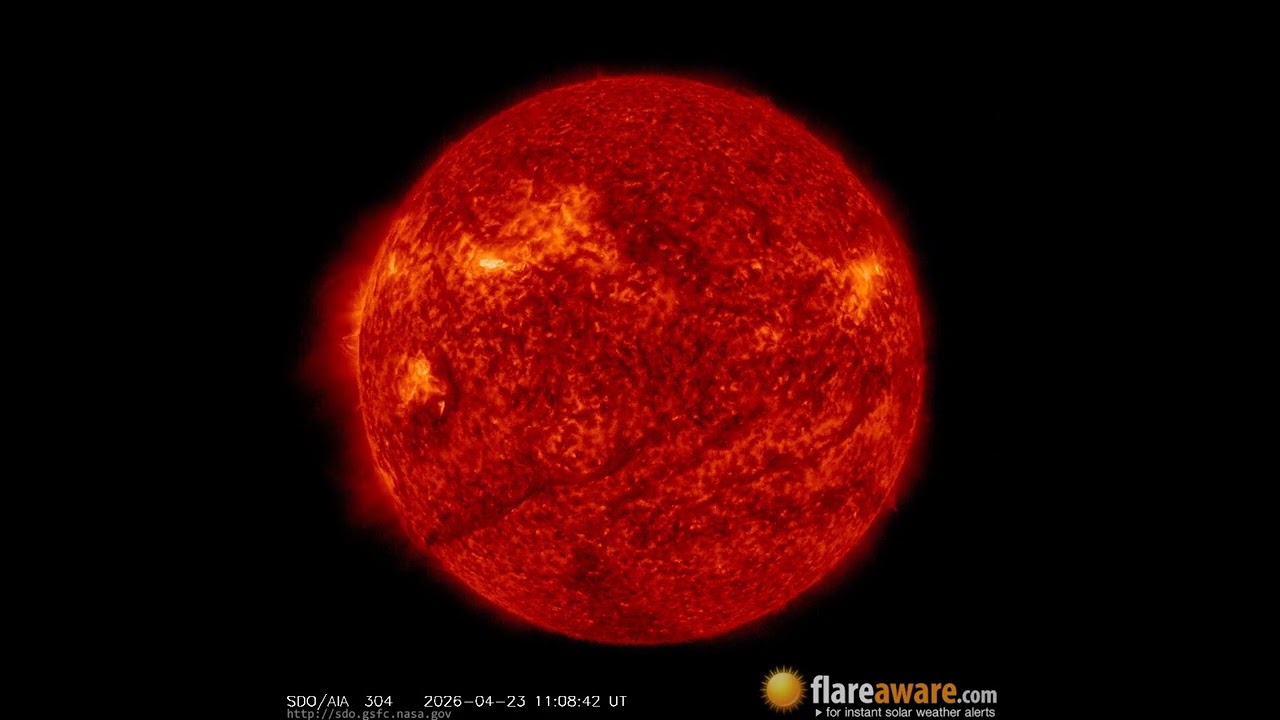 22 Apr - 23 Apr: 24 Hour Solar Activity (Earth Facing; Solar Storm, Sunspot, Solar Flare, CME)